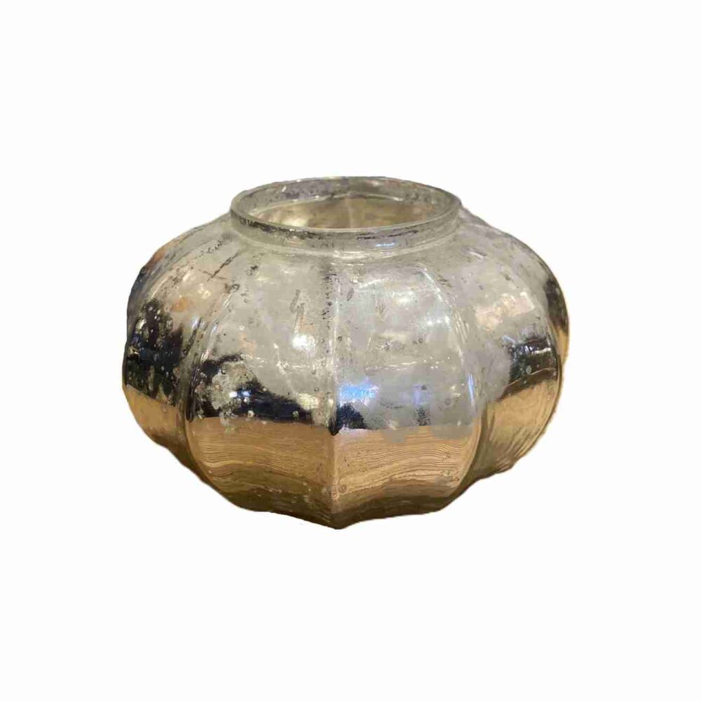 Silver Glass Votive Candle Holder