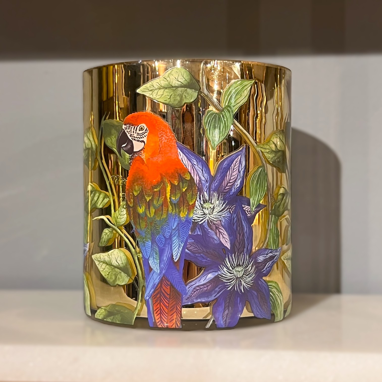 Large Parrot/Flower Gold Glass Nite Lite Pot Flower Gold Glass Nite Lite Pot Large parrot/flower gold glass nite lite pot - image 4