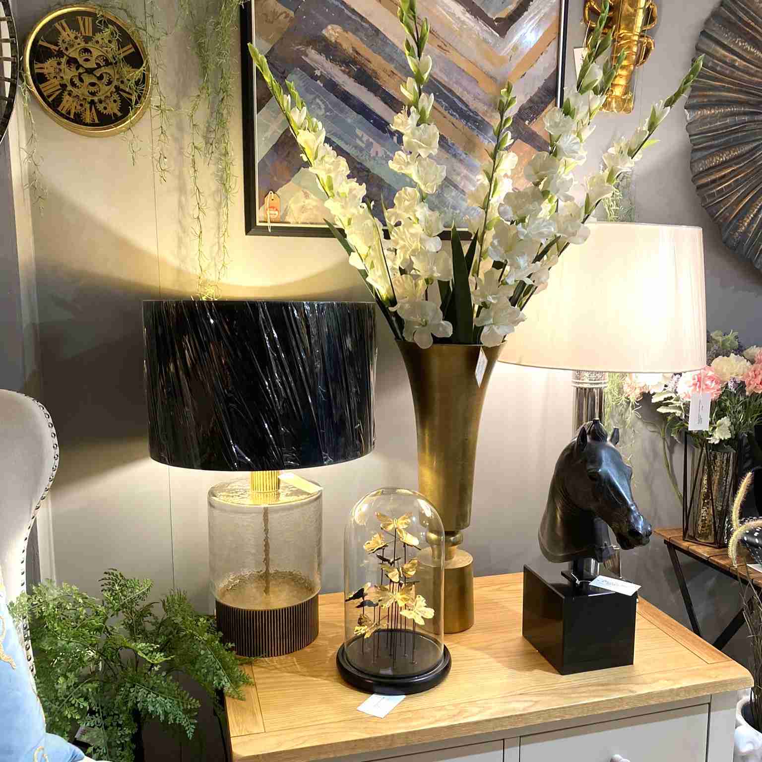 Gold Mastro Table Lamp With Black Velvet Shade Gold mastro table lamp with black velvet shade - image 2
