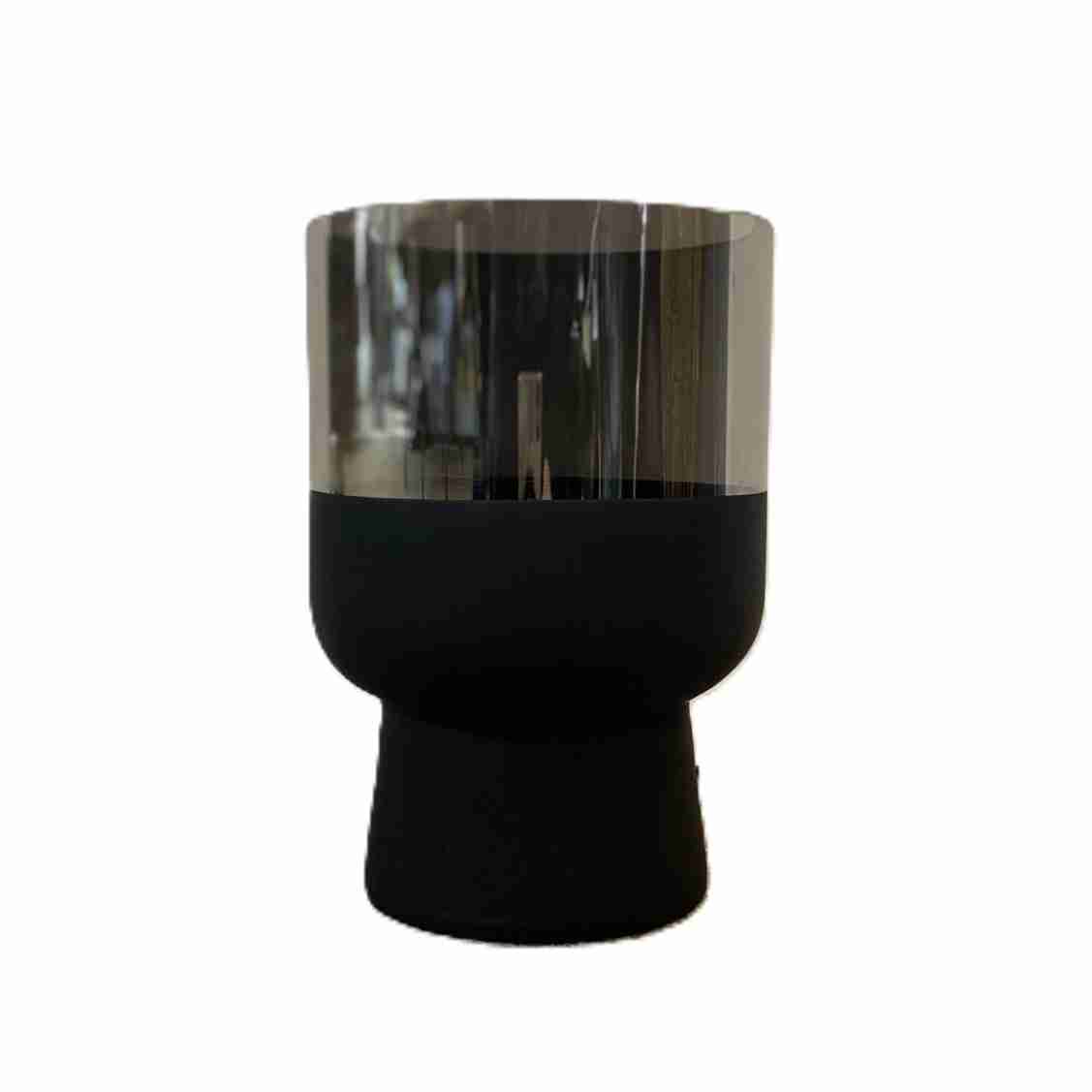Small Matt Black And Chrome Glass Vase Small matt black and chrome glass vase