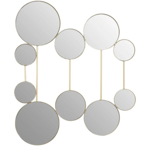 Statement mirror gold multi circle wall mirror with accent