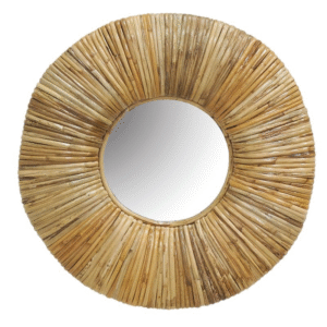 Statement mirror woven raffia circle mirror