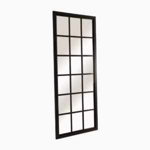 Statement mirror tall black wooden window mirror
