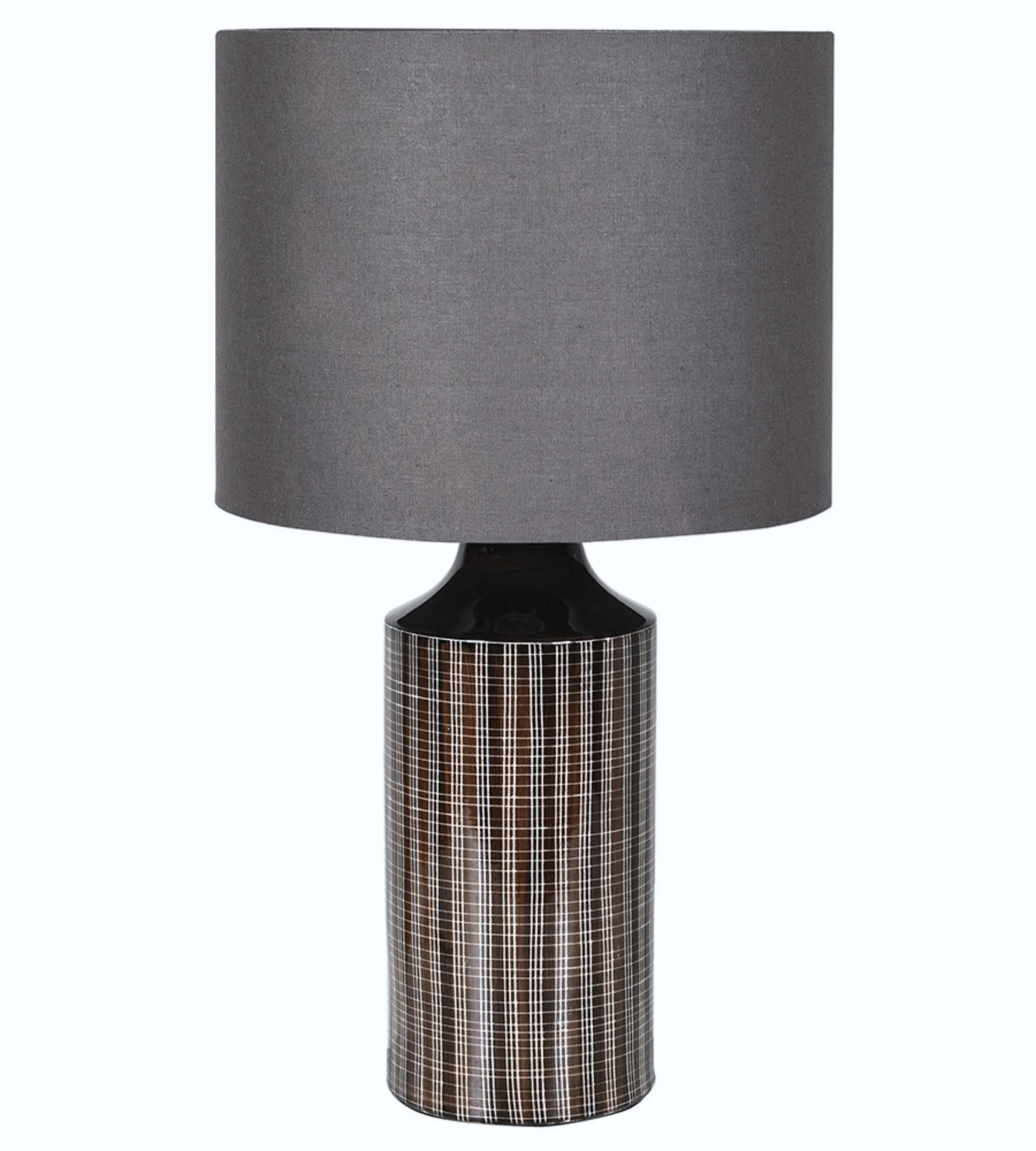 Black squares ceramic lamp with linen shade- cosy lighting