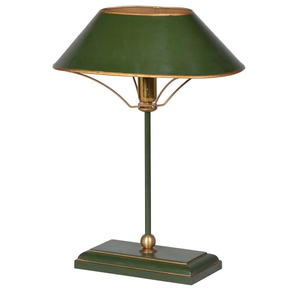 Green and gold chelsea table lamp- cosy lighting
