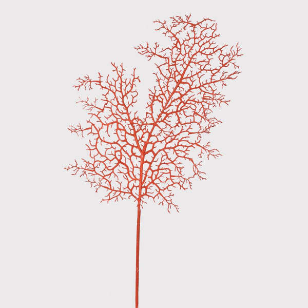 Flocked Faux Coral Burnt Orange