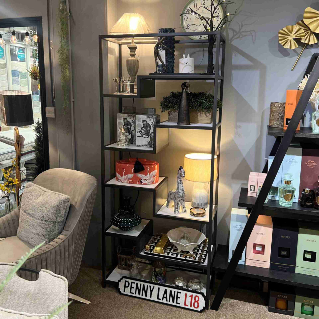 Alpha grey marble effect display unit with plenty of space organising ornaments