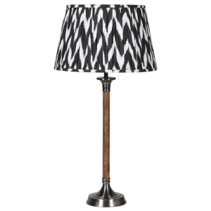 Small Room Styling With Unusual Home Decor: Mirrors, Slim Furniture And Lighting Tricks Unusual Home Decor,Small Space Decor Slim wooden table lamp with ikat shade